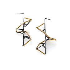 Spirals Earrings by Emilie Pritchard (Silver & Gold Earrings)