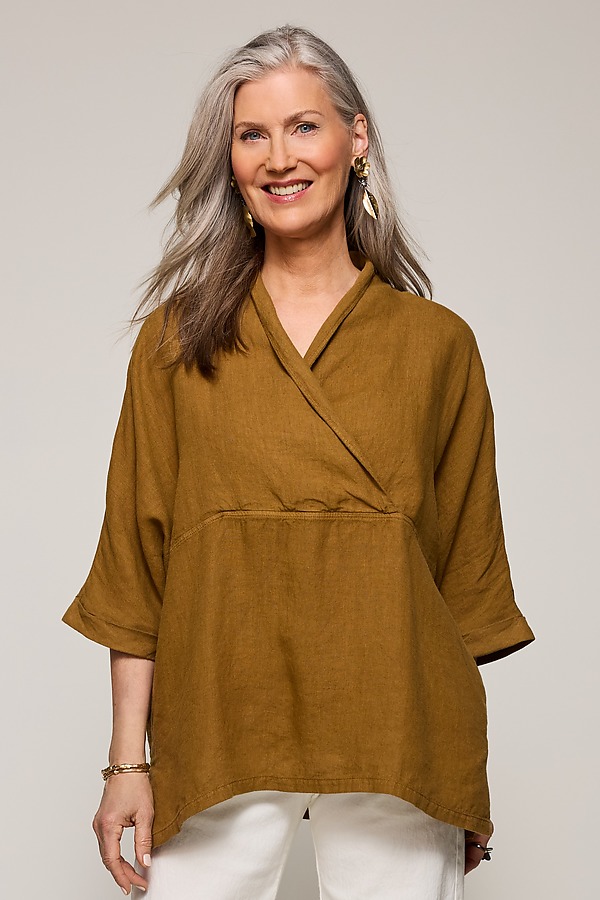 linen crossover top
