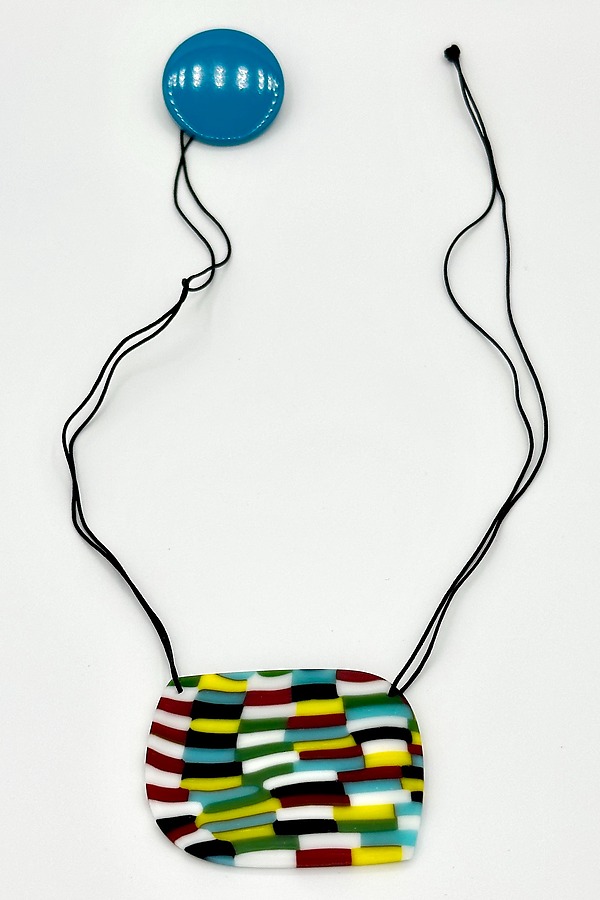 Lined Pendant by Erica Rosenfeld (Art Glass Necklace) | Artful Home
