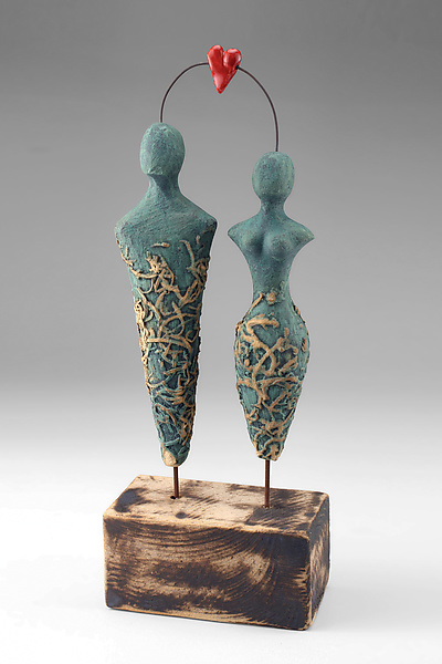One Love (Man + Woman) by Cathy Broski (Ceramic Sculpture) | Artful Home
