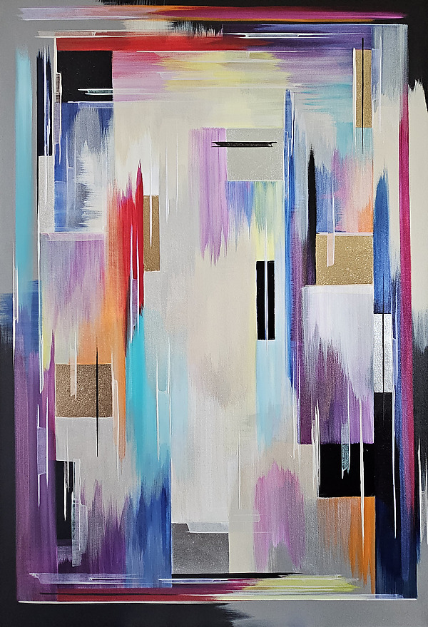 Rainbow Crystal Gem by Carolina Garzon (Acrylic Painting) | Artful Home