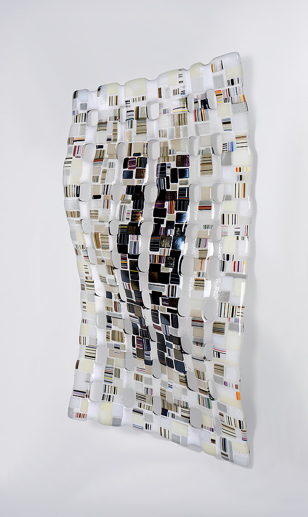 Black & White Retro Mesh by Renato Foti (Art Glass Wall Sculpture) | Artful Home