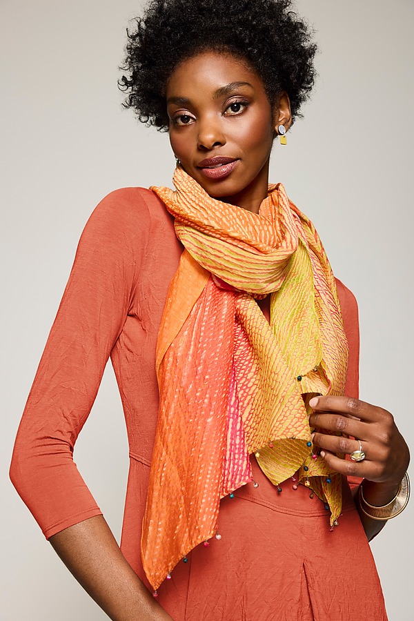 Mini Pom Pom Scarf by Raga Designs by Neeru Kumar (Scarf) | Artful Home