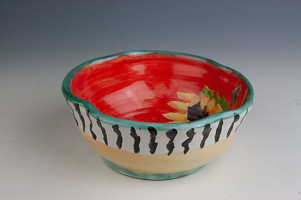 Sunflower Serving Bowl by Peggy Crago (Ceramic Bowl) | Artful Home