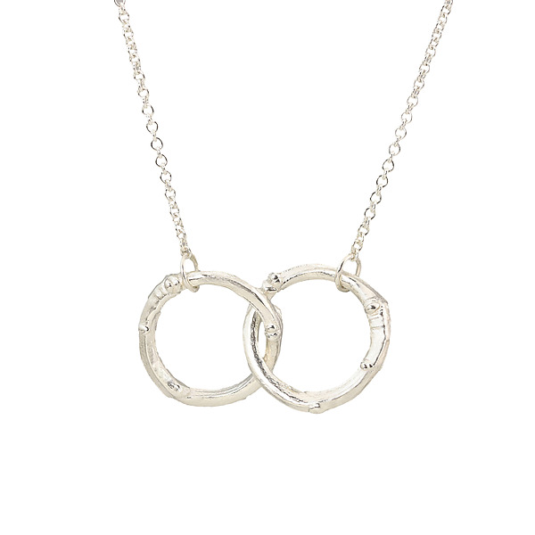 Double Twig Circle Necklace by Sarah Hood (Silver Necklace) | Artful Home