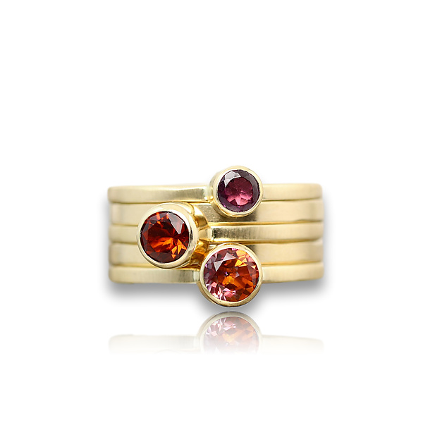 Gemstone Tornado Lichen Ring by Renee Ford (Gold, Silver