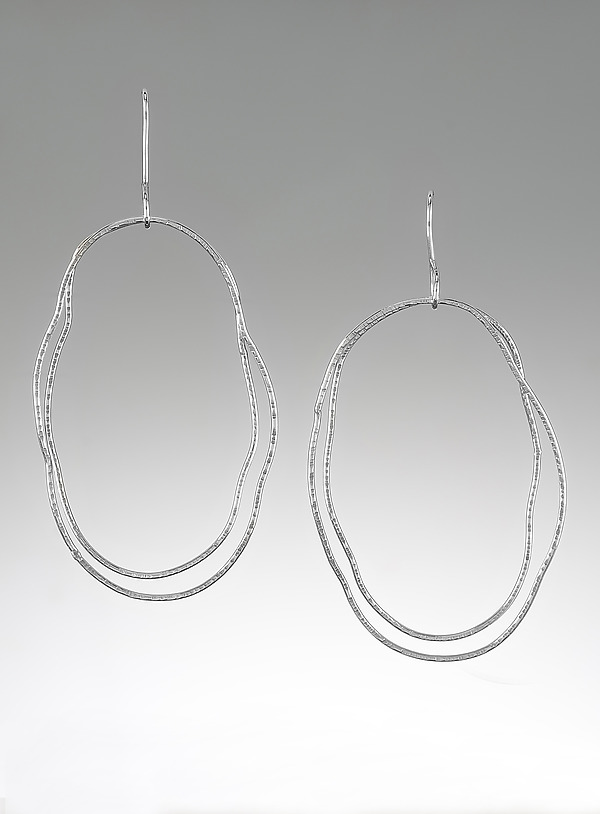 Soft Oval Earrings by Lonna Keller (Silver Earrings) | Artful Home