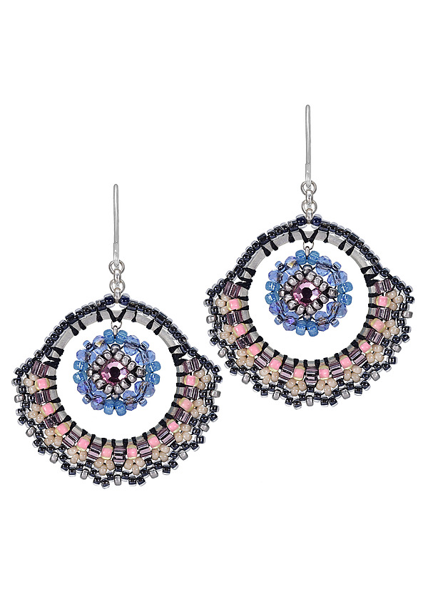 Circle in a Circle Earrings by Miguel Ases Jewelry (Beaded Earrings) | Artful Home