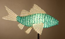Azul Koi Lamp by Linda Fisher (Mixed-Media Lamp)