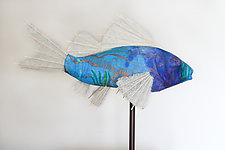 Tidal Koi Lamp by Linda Fisher (Mixed-Media Lamp)