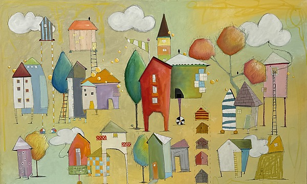 Light Community by Armando Pedroso (Mixed-Media Painting) | Artful Home