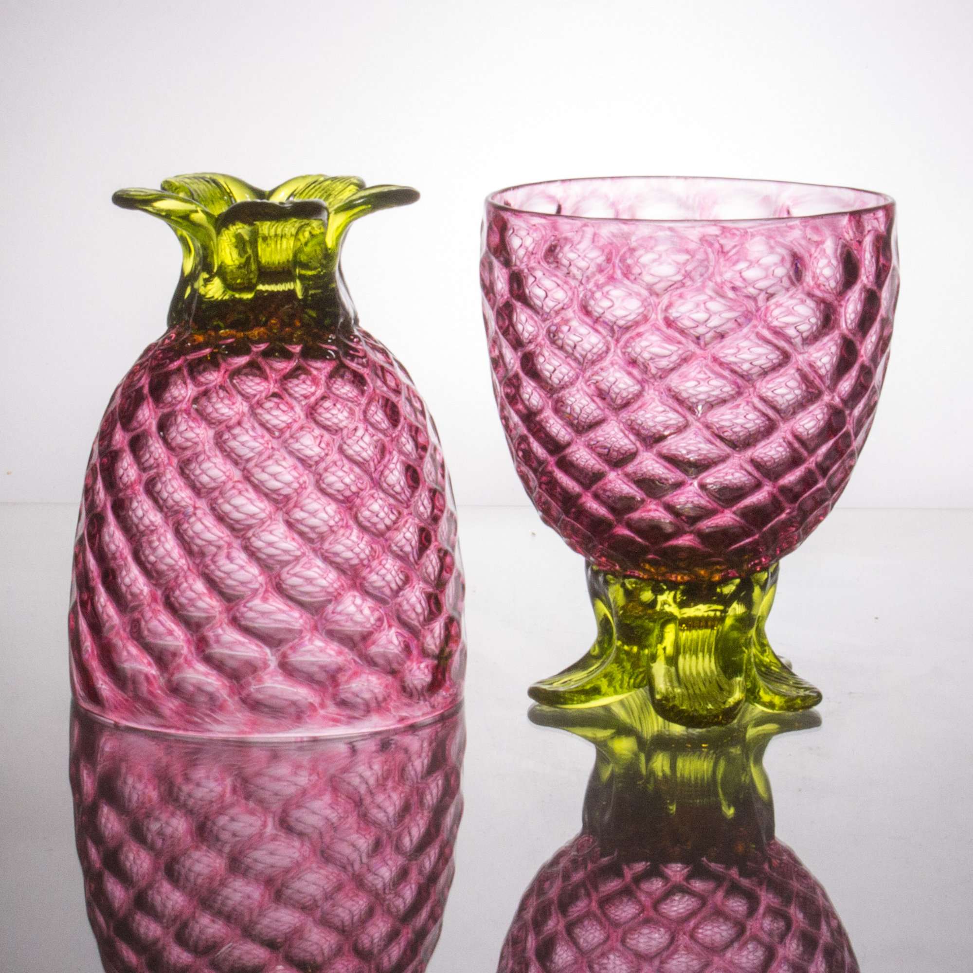 GICIPI　ANANAS Pair of Small Pineapple Glasses by Andrew Iannazzi (Art