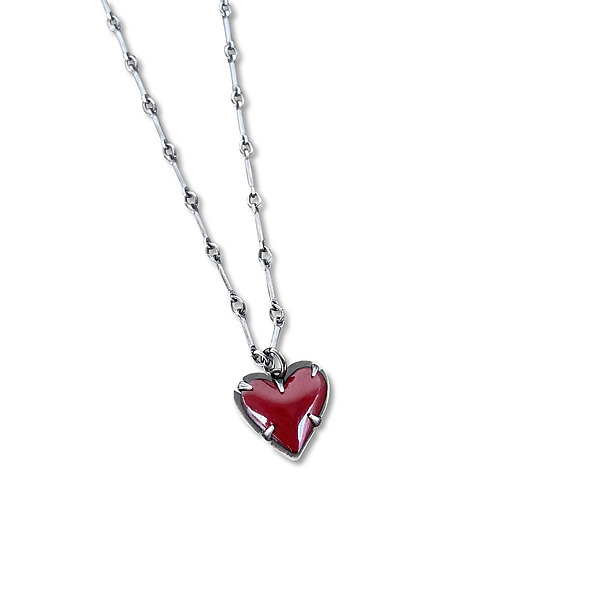 Tiny Heart Necklace by Lisa Crowder (Silver Necklace) | Artful Home
