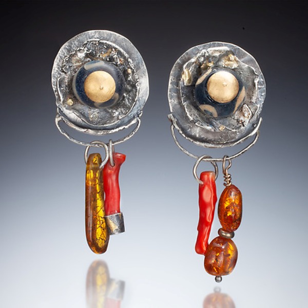Bodega Bay Earrings by Nina Mann (Gold, Silver & Stone Earrings) | Artful Home
