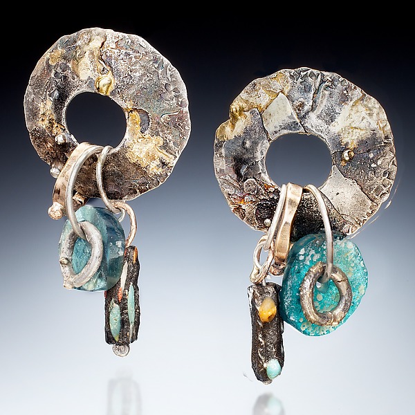 Sunyani Earrings by Nina Mann (Gold & Silver Earrings) | Artful Home
