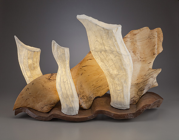 Light Sculpture by Aaron Laux (Wood Table Lamp) | Artful Home