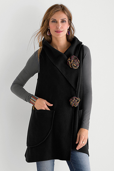 Cozy Knots Fleece Vest by Giselle Shepatin (Fleece Vest) | Artful Home