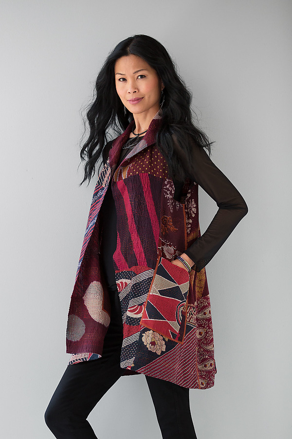 Wing Collar Vest by Mieko Mintz (Cotton Vest) | Artful Home