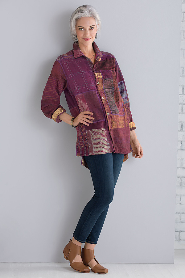 Pieced Shirt Jacket by Mieko Mintz (Woven Shirt) | Artful Home