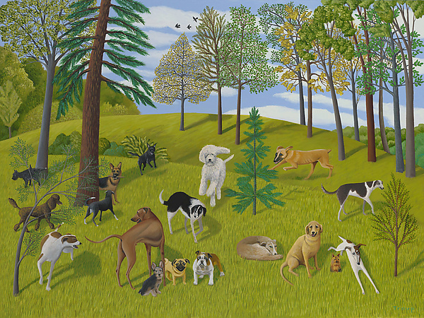 版画 Dog park The Dog Park II by Jane Troup (Giclee Print) | Artful Home