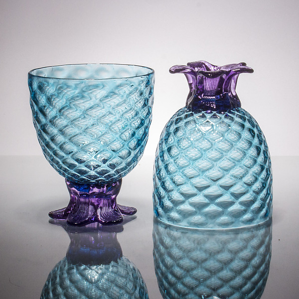Pair of Small Pineapple Glasses by Andrew Iannazzi (Art