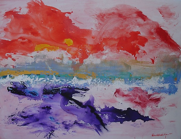 Sunrise Over Virgin Gorda by Pamela Acheson Myers (Acrylic Painting) | Artful Home