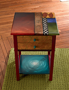 Two-Drawer End Table by Wendy Grossman (Wood Side Table) | Artful Home