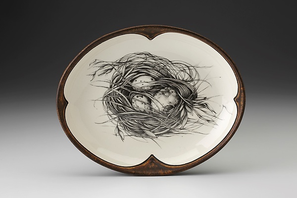 Small Serving Dish: Quail Nest by Laura Zindel (Ceramic Platter) | Artful Home