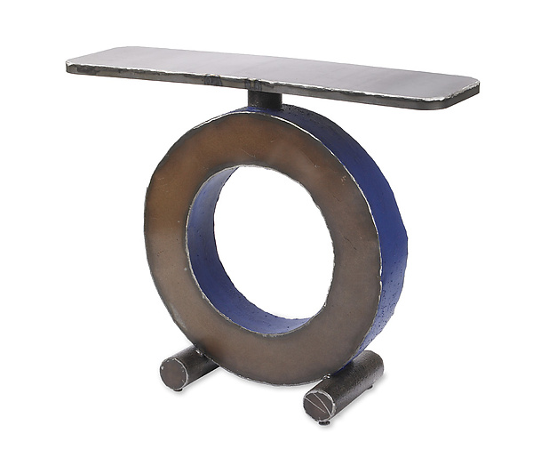 Blue Big O by Ben Gatski and Kate Gatski (Metal Console Table) | Artful Home