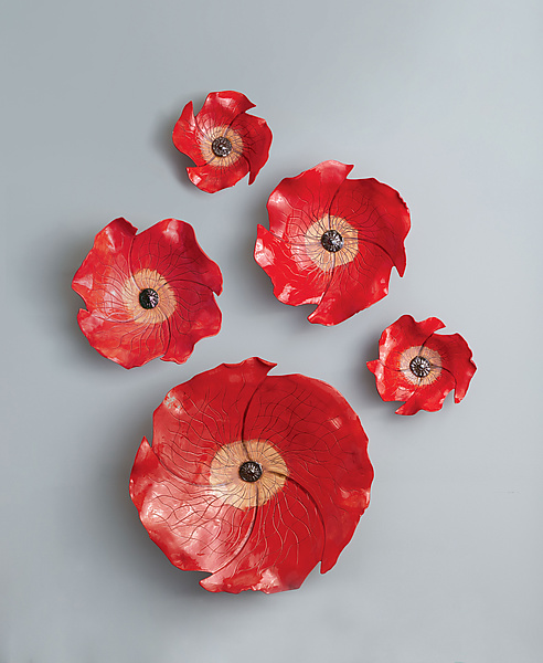 Poppies II by Amy Meya (Ceramic Wall Sculpture) | Artful Home