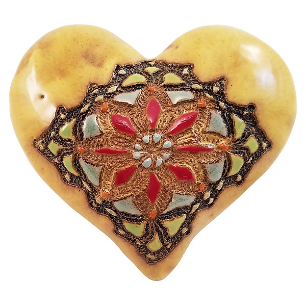 Miss Mosaic in Yellow by Laurie Pollpeter Eskenazi (Ceramic Wall Sculpture) | Artful Home
