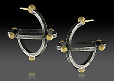 Small Atomic Earrings by Lisa D'Agostino (Gold & Silver Earrings)